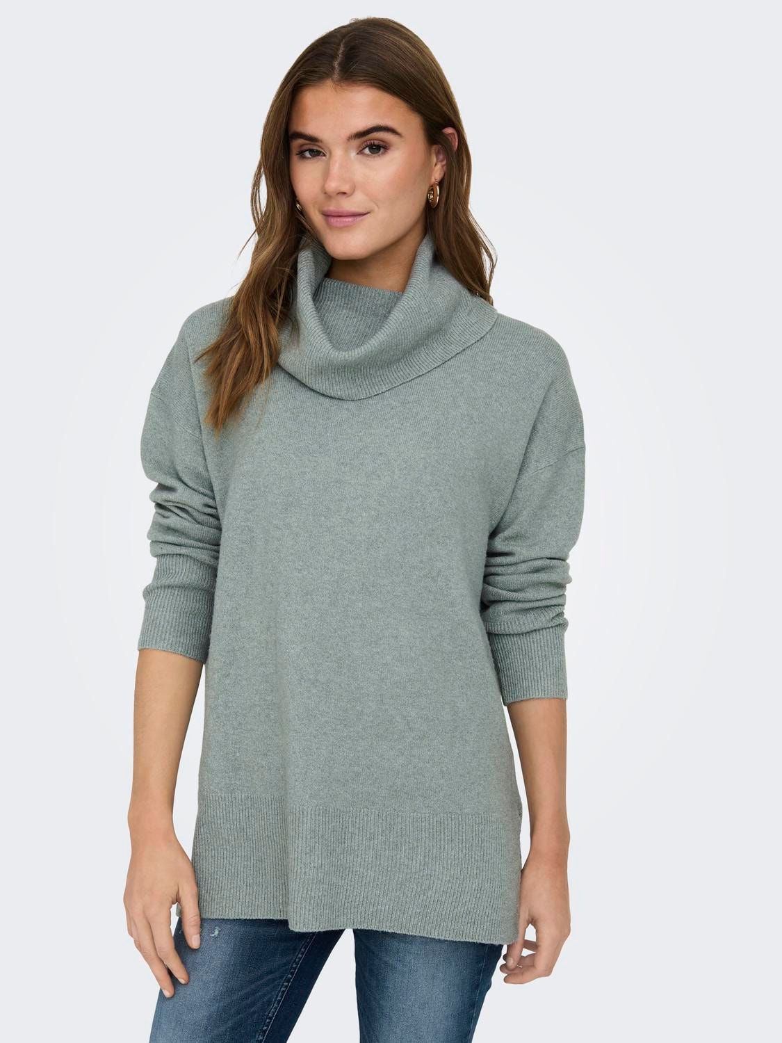ONLY Pull-overs Col roulé -Chinois Green - 15246966