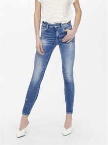 ONLY Skinny Fit Hohe Taille Jeans -Light Blue Denim - 15247010