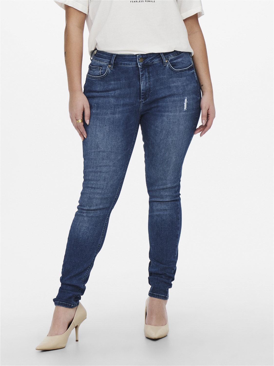ONLY Skinny Fit Mid waist Jeans -Medium Blue Denim - 15247044