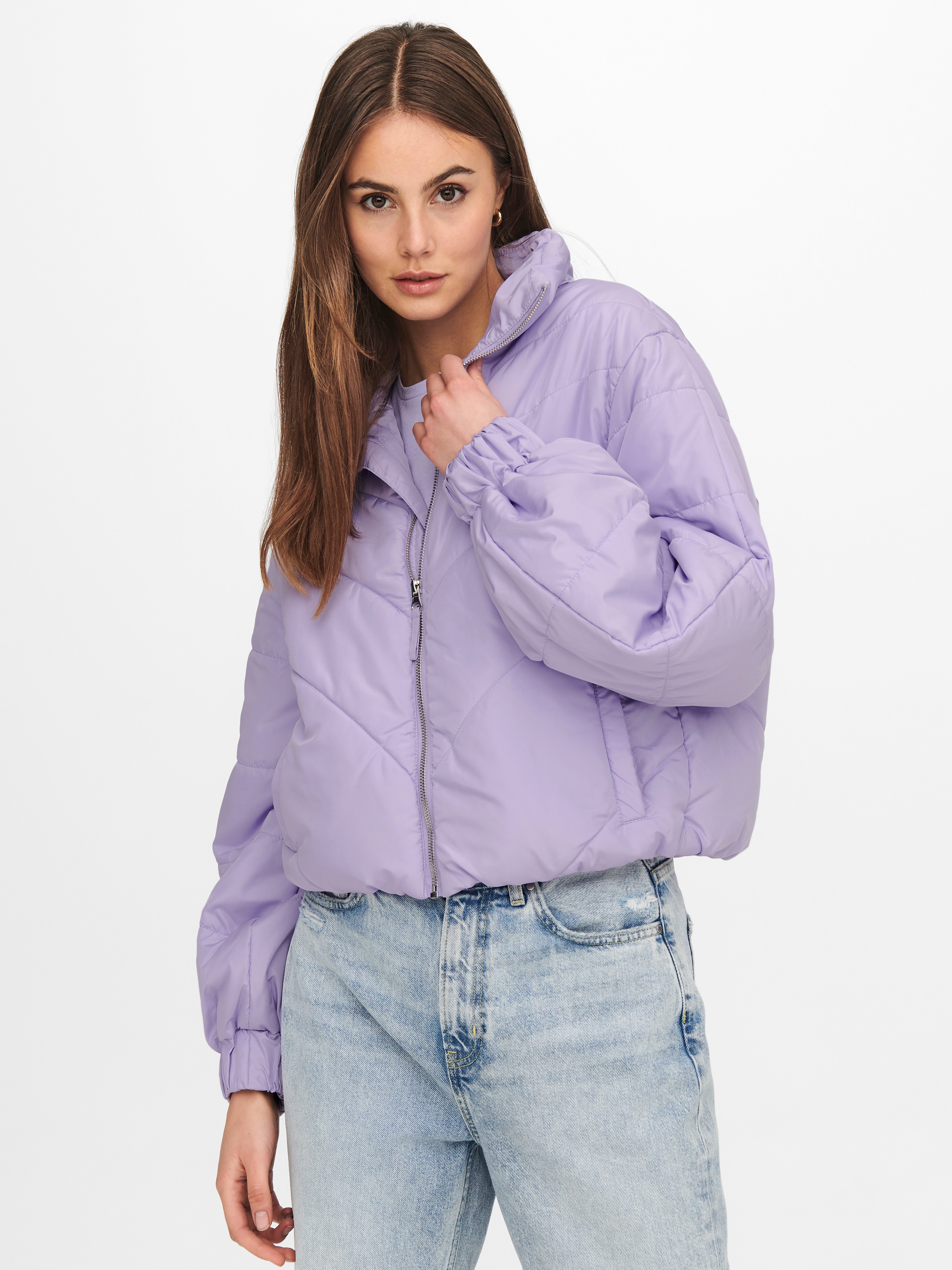 lilac quilted jacket