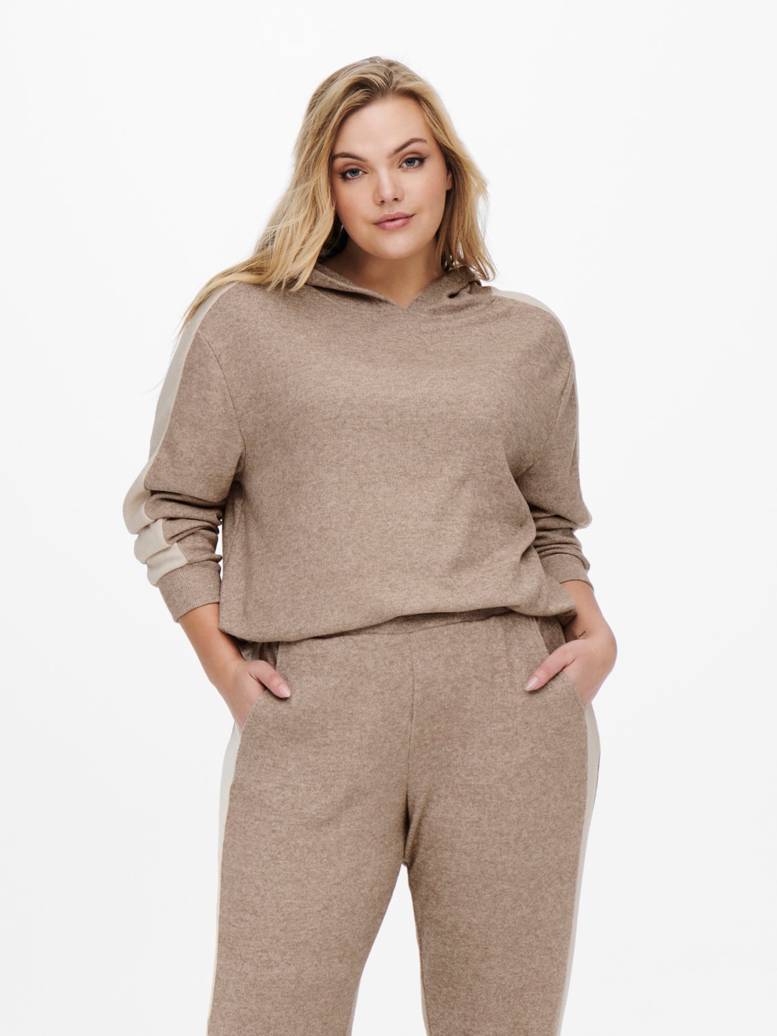 plus size knit hoodie