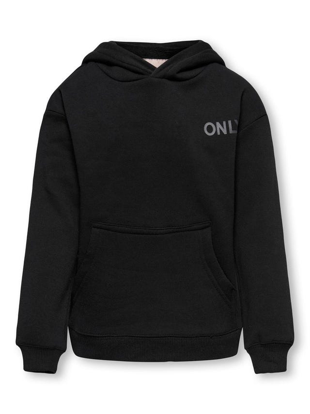 ONLY Solid colored Logo Hoodie - 15247208
