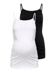 ONLY OLMLOVELY 2-pack tank top -Black - 15247219