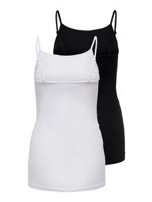 ONLY OLMLOVELY 2-pack tank top -Black - 15247219