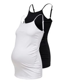 ONLY OLMLOVELY 2-pack tank top -Black - 15247219