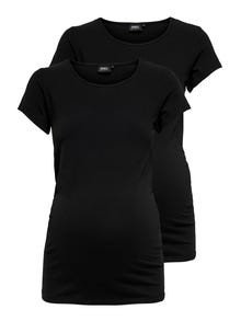 ONLY Normal geschnitten U-Ausschnitt T-Shirt -Black - 15247221