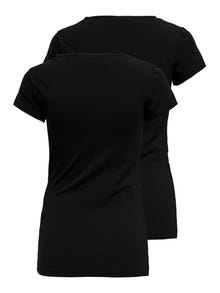 ONLY Normal geschnitten U-Ausschnitt T-Shirt -Black - 15247221