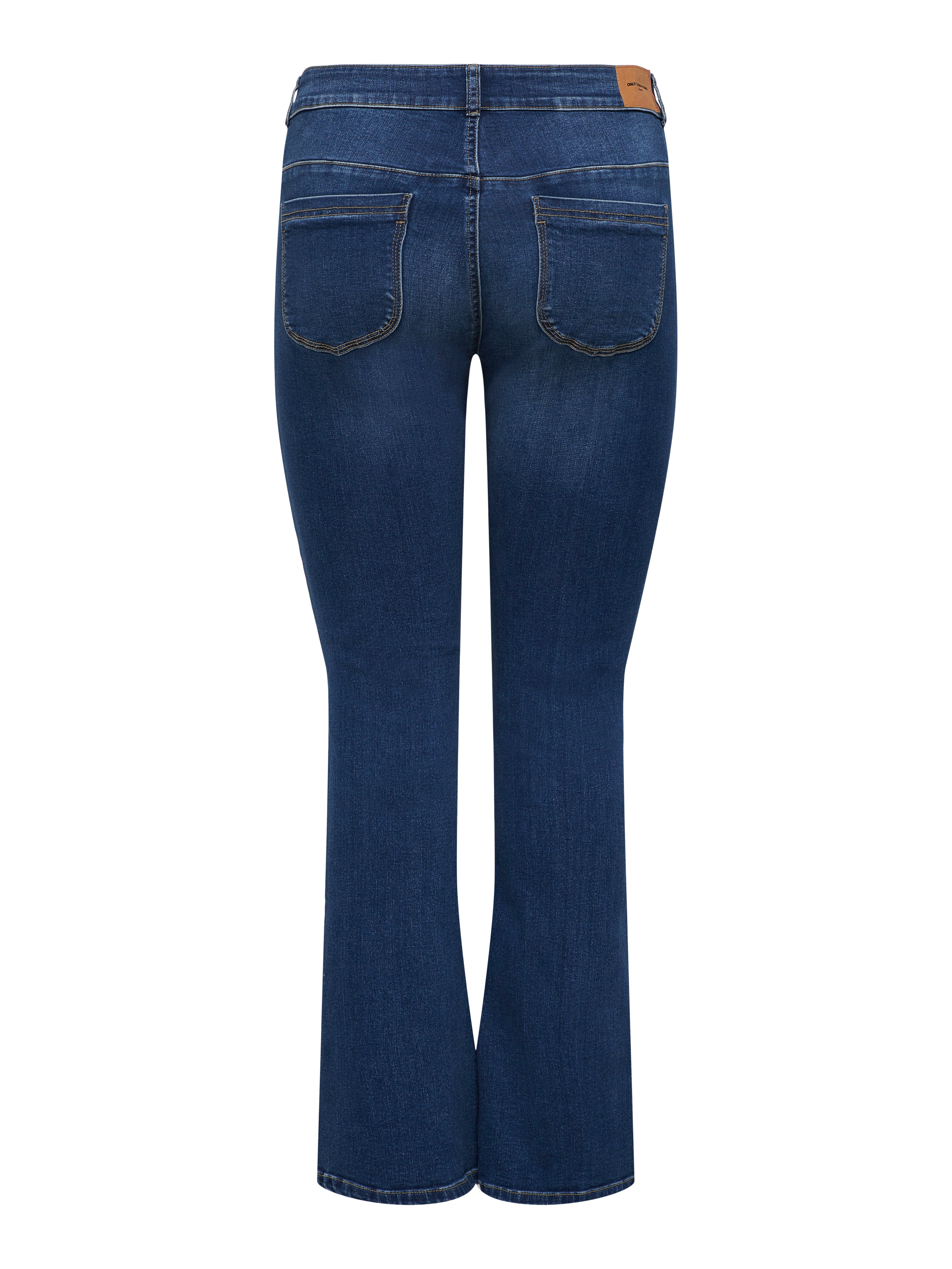ONLY ONLWAUW POCKET FLARED BOZ - Flared Jeans - Dark Blue Denim/mörkblå