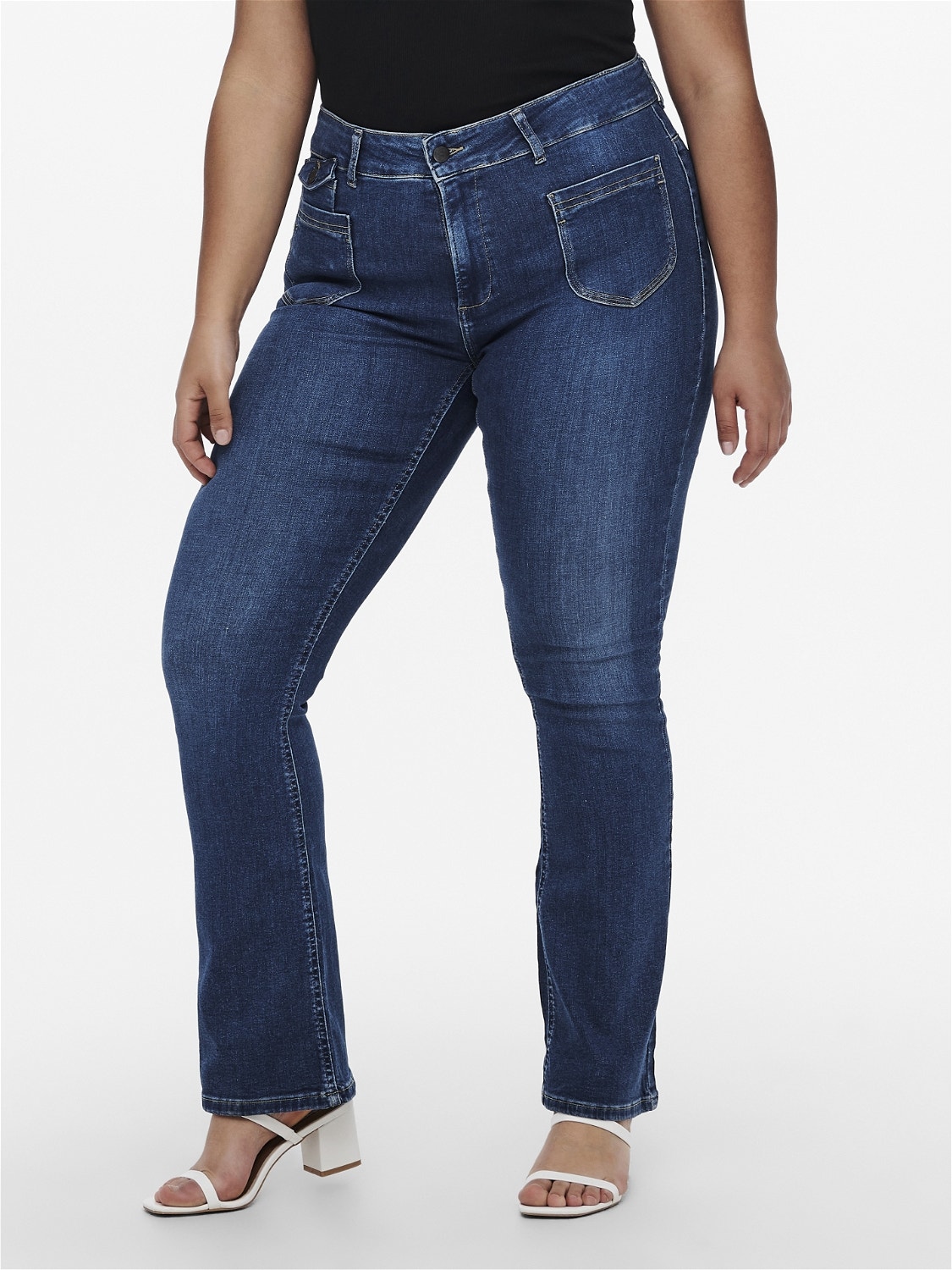 ONLY Ausgestellt Hohe Taille Ausgestellt Jeans -Medium Blue Denim - 15247222