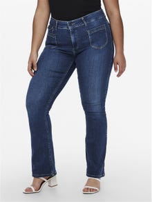 ONLY Flared fit High waist Bootcut Jeans -Medium Blue Denim - 15247222