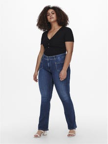 ONLY CARZabba High Waist Flared Jeans -Medium Blue Denim - 15247222