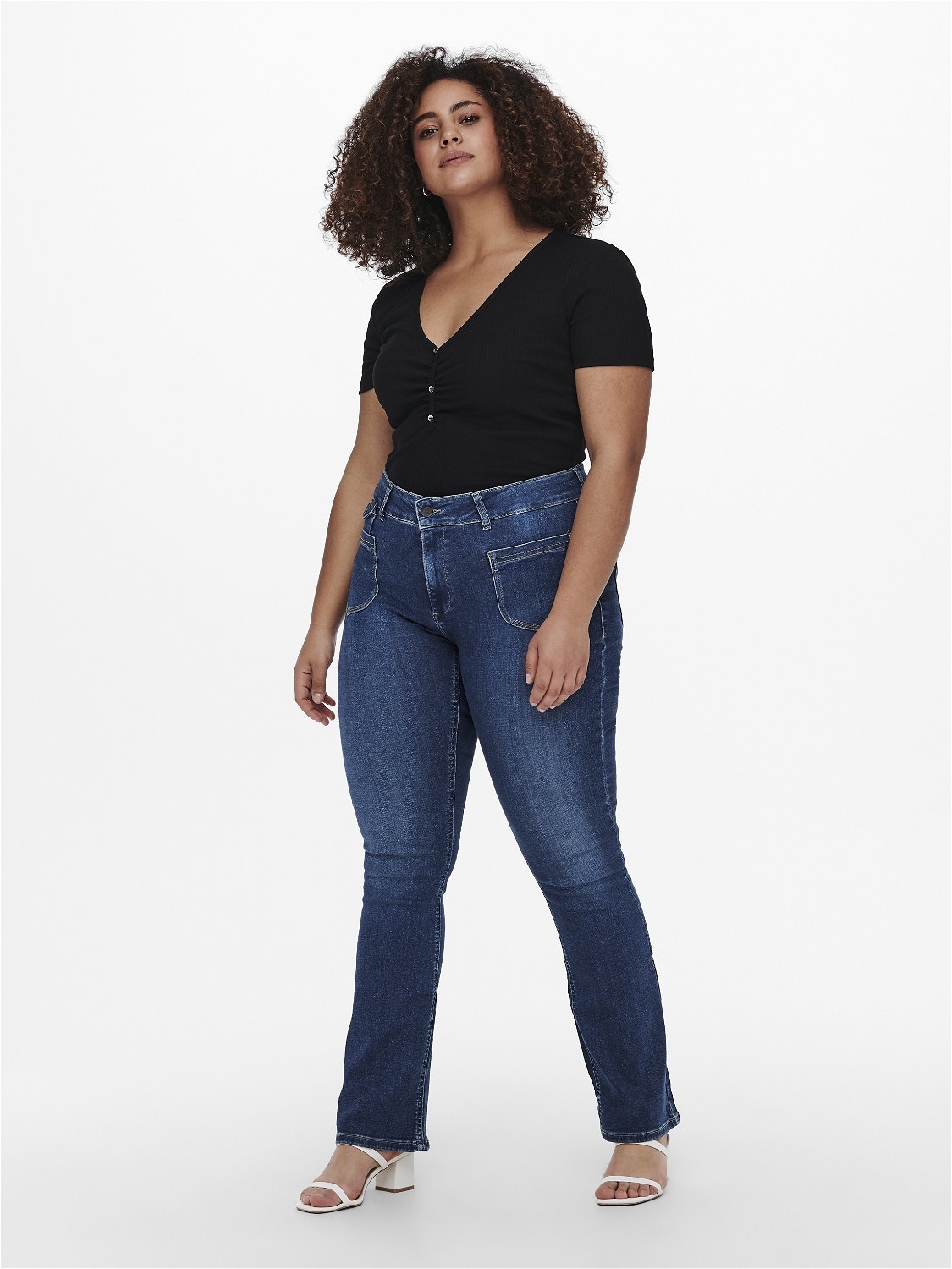 Dark blue denim stretch bootcut jeans Jeans bar Products 22DARLINBF — Elora