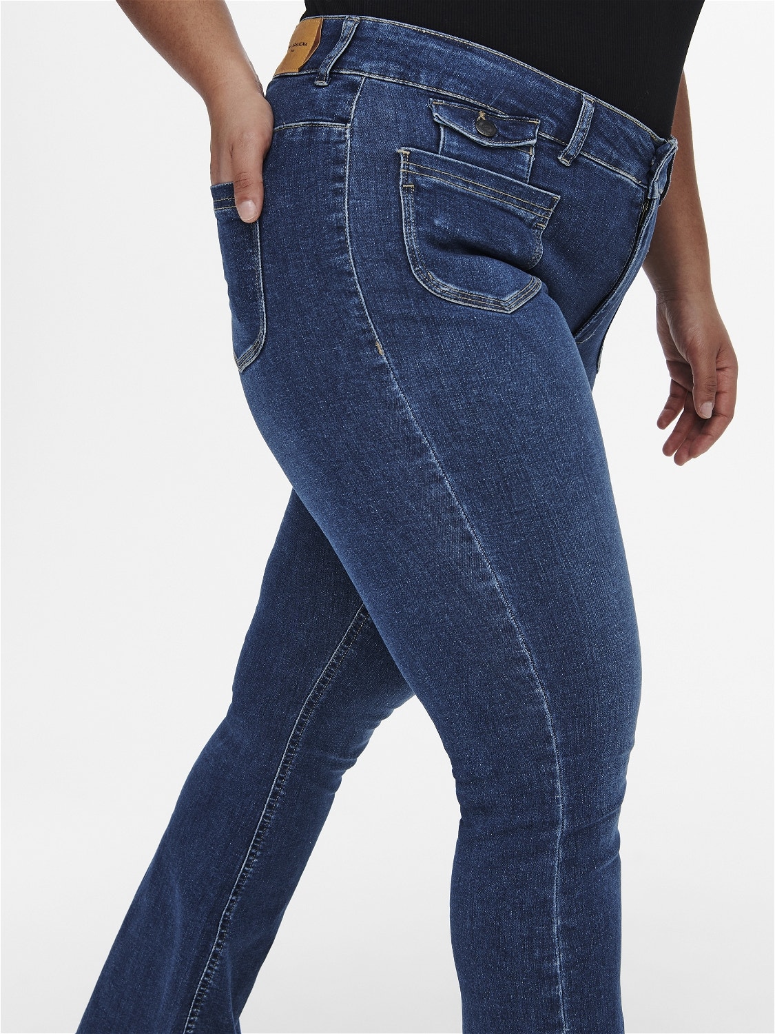 ONLY Ausgestellt Hohe Taille Ausgestellt Jeans -Medium Blue Denim - 15247222
