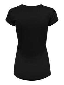 ONLY Standard Fit U-Neck T-Shirt -Black - 15247229