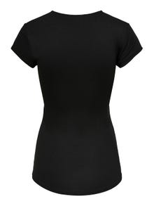 ONLY Normal geschnitten U-Ausschnitt T-Shirt -Black - 15247229
