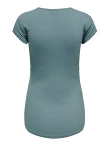ONLY Normal geschnitten U-Ausschnitt T-Shirt -Balsam Green - 15247229