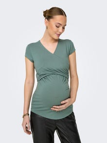 ONLY Mama wrap Top -Balsam Green - 15247229