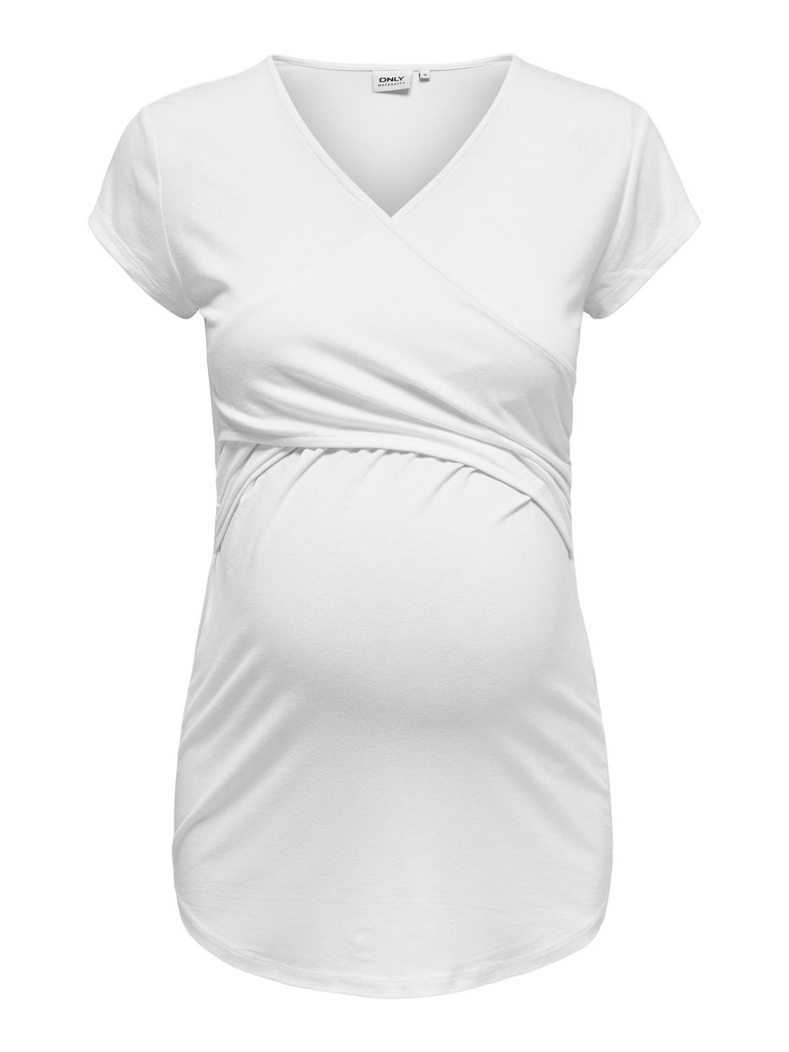 ONLY Standard fit U-Hals T-shirts -White - 15247229