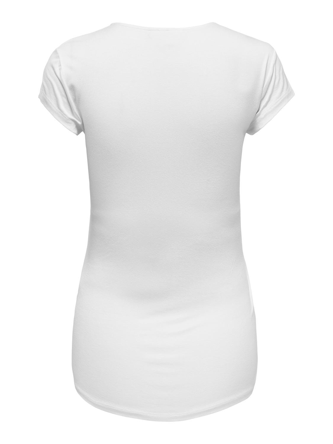 ONLY Standard Fit U-Neck T-Shirt -White - 15247229