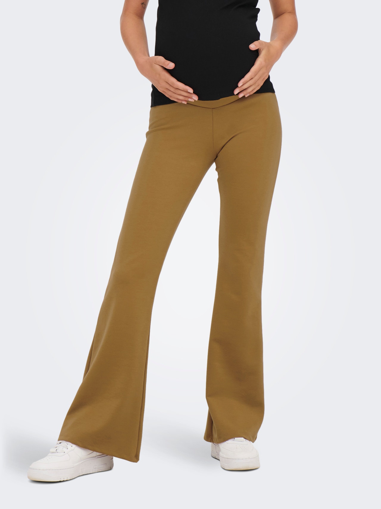 ONLY Pantalons Regular Fit Taille haute Jambe évasée -Bistre - 15247254