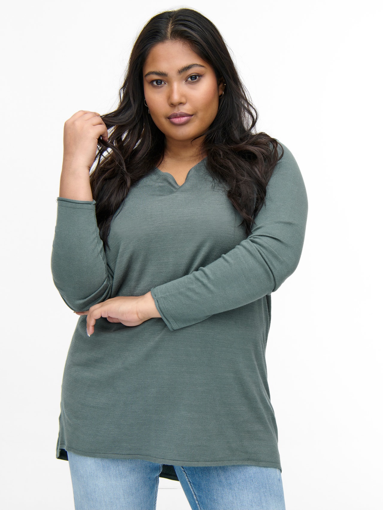 ONLY Curvy lang Pullover -Balsam Green - 15247293