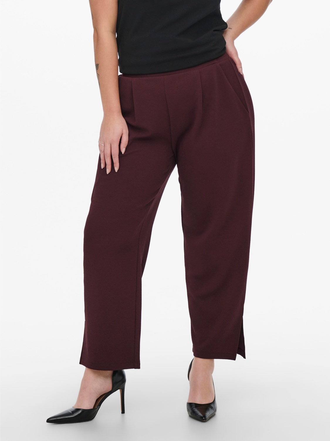 ONLY Curvy ankle Trousers -Vineyard Wine - 15247324
