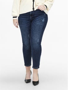 ONLY Gerade geschnitten Hohe Taille Jeans -Dark Blue Denim - 15247537