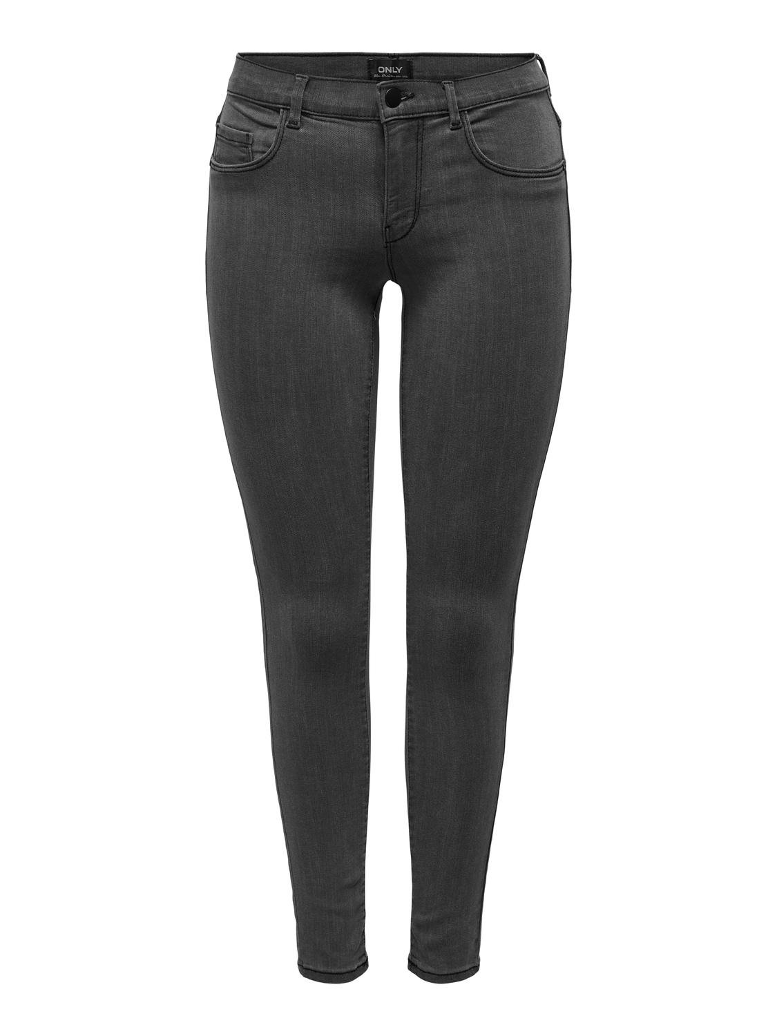 ONLY Skinny Fit Mittlere Taille Jeans -Dark Grey Denim - 15247546