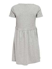 ONLY Normal geschnitten Rundhals Kurzes Kleid -Light Grey Melange - 15247586