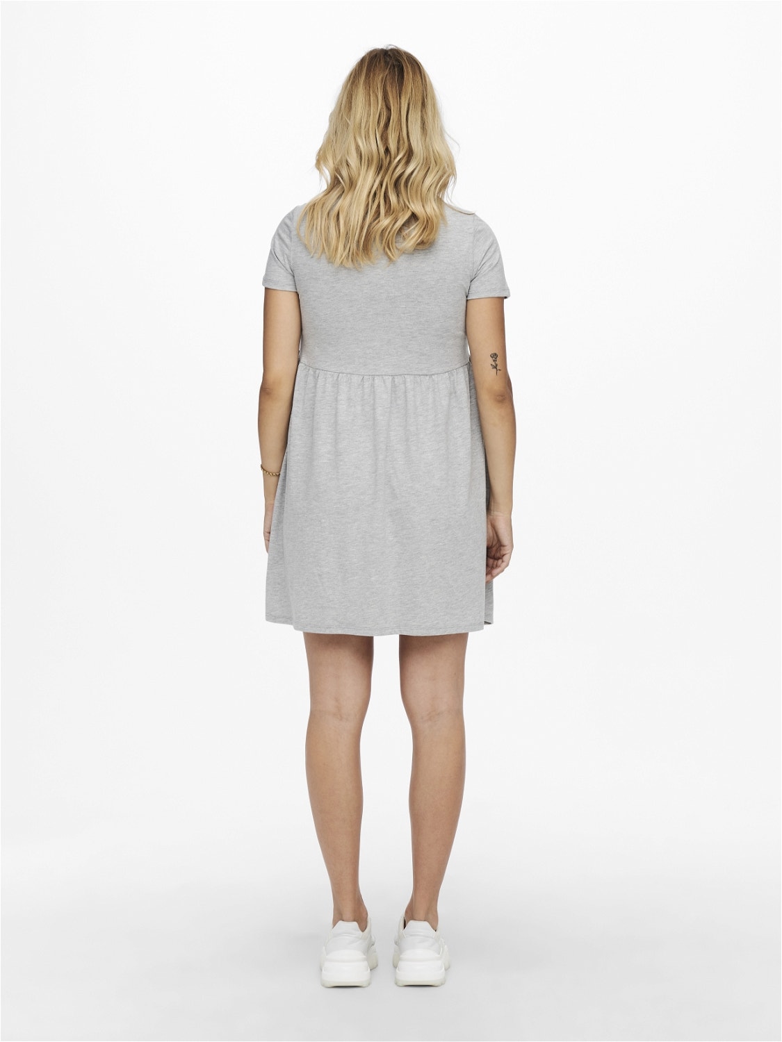 ONLY Regular fit O-hals Korte jurk -Light Grey Melange - 15247586