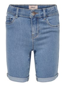 ONLY Skinny Fit Fold-up hems Shorts -Medium Blue Denim - 15247604