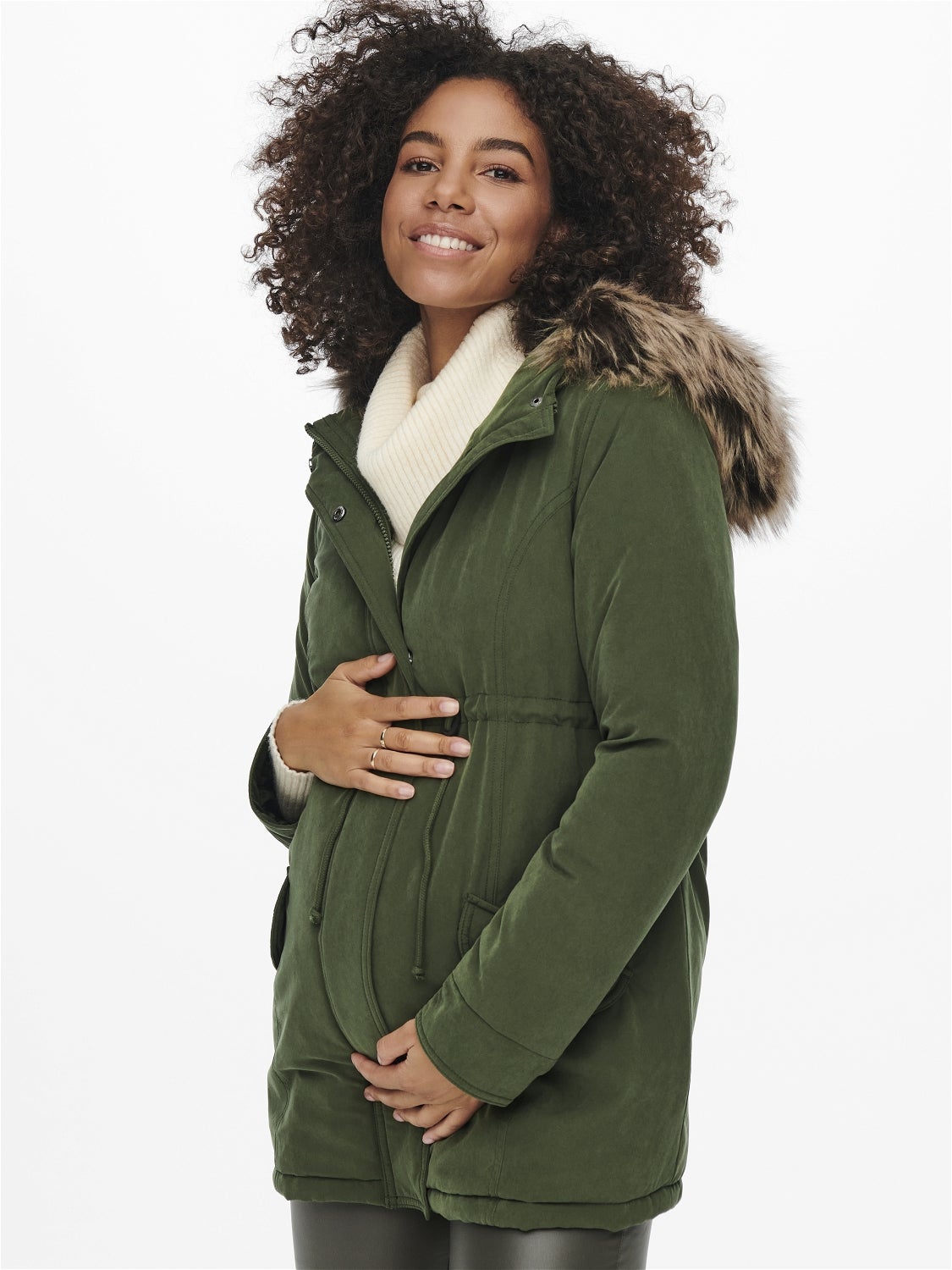 Dark green parka womens best sale