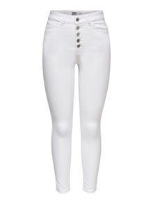 ONLY JDYLara Life HW Ank Botones Jeans skinny fit -White - 15247662