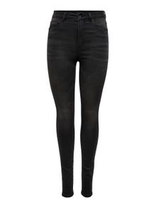 ONLY Skinny Fit Hohe Taille Jeans -Black Denim - 15247721
