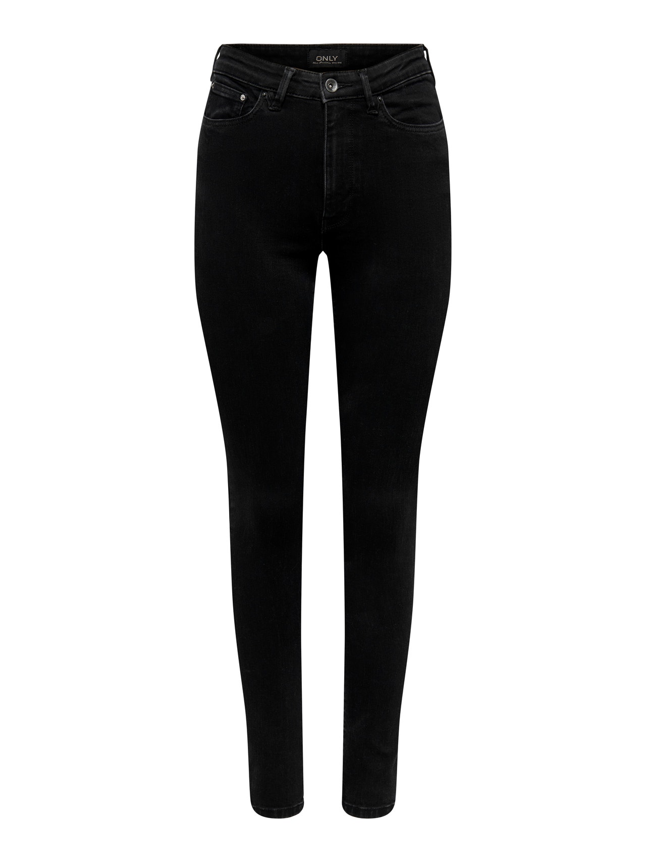 ONLY ONLICONIC SK LONG ANK NOOS High Waist Jeans -Black Denim - 15247810