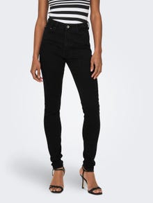 ONLY Skinny Fit High waist Jeans -Black Denim - 15247810