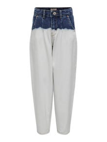ONLY KOGLiva slouchy tie dye high waisted jeans -Light Medium Blue Denim - 15247841