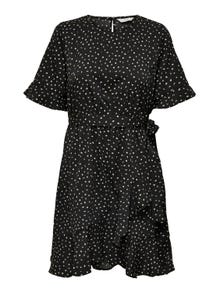 ONLY Vestido corto Corte regular Cuello redondo -Black - 15247954