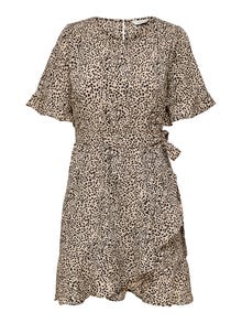 ONLY Regular Fit Round Neck Short dress -Silver Mink - 15247954