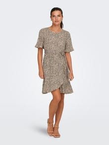 ONLY Regular Fit Round Neck Short dress -Silver Mink - 15247954