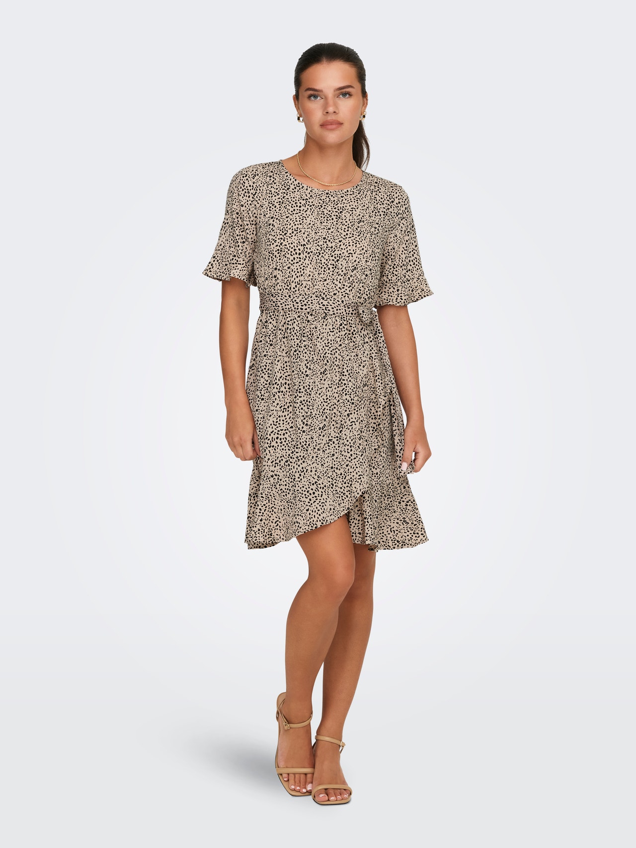 ONLY Regular Fit Round Neck Short dress -Silver Mink - 15247954