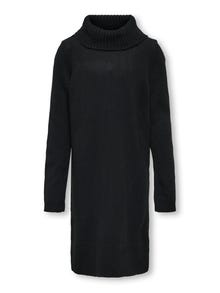 ONLY Rullkrage Stickad klänning -Black - 15247958