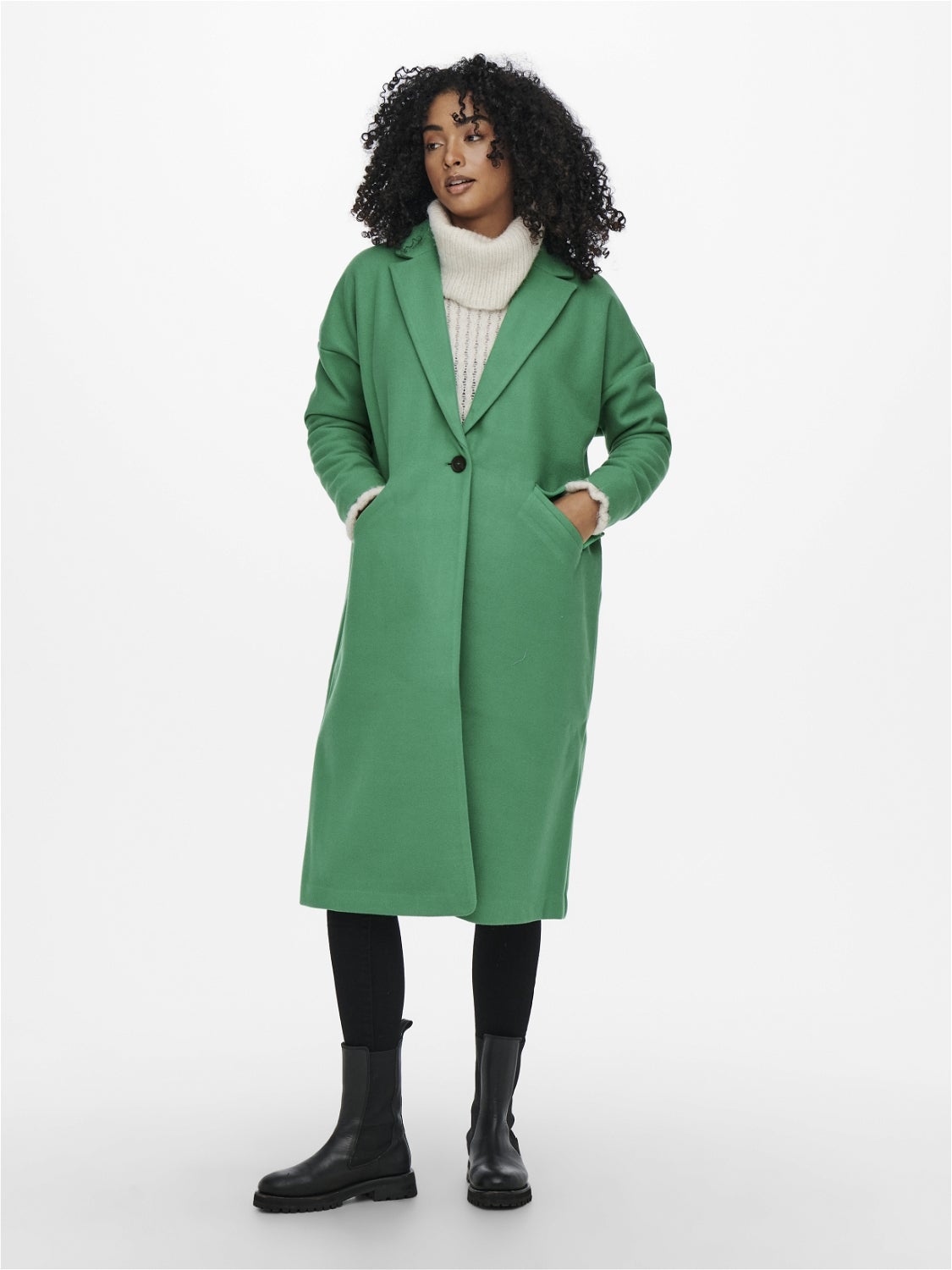 full length green coat