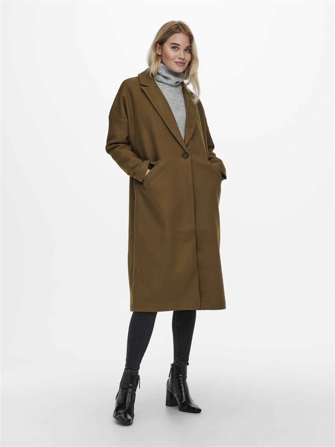ONLY Long Coat -Rubber - 15247961