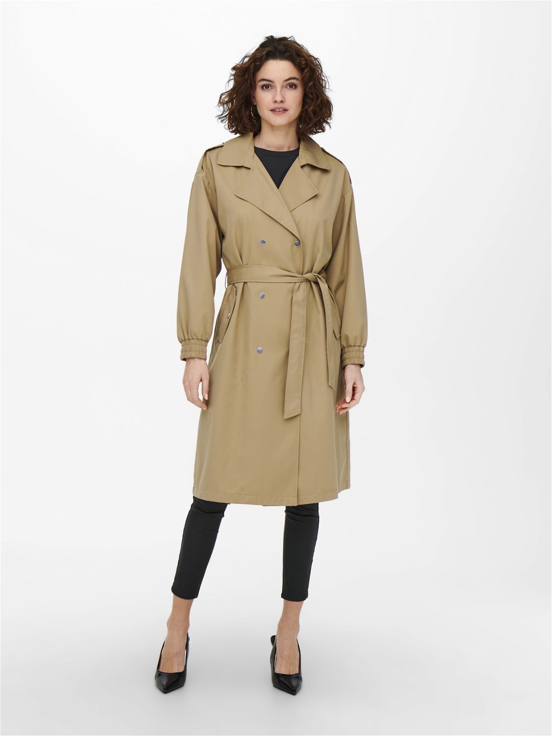 dark brown trench coat