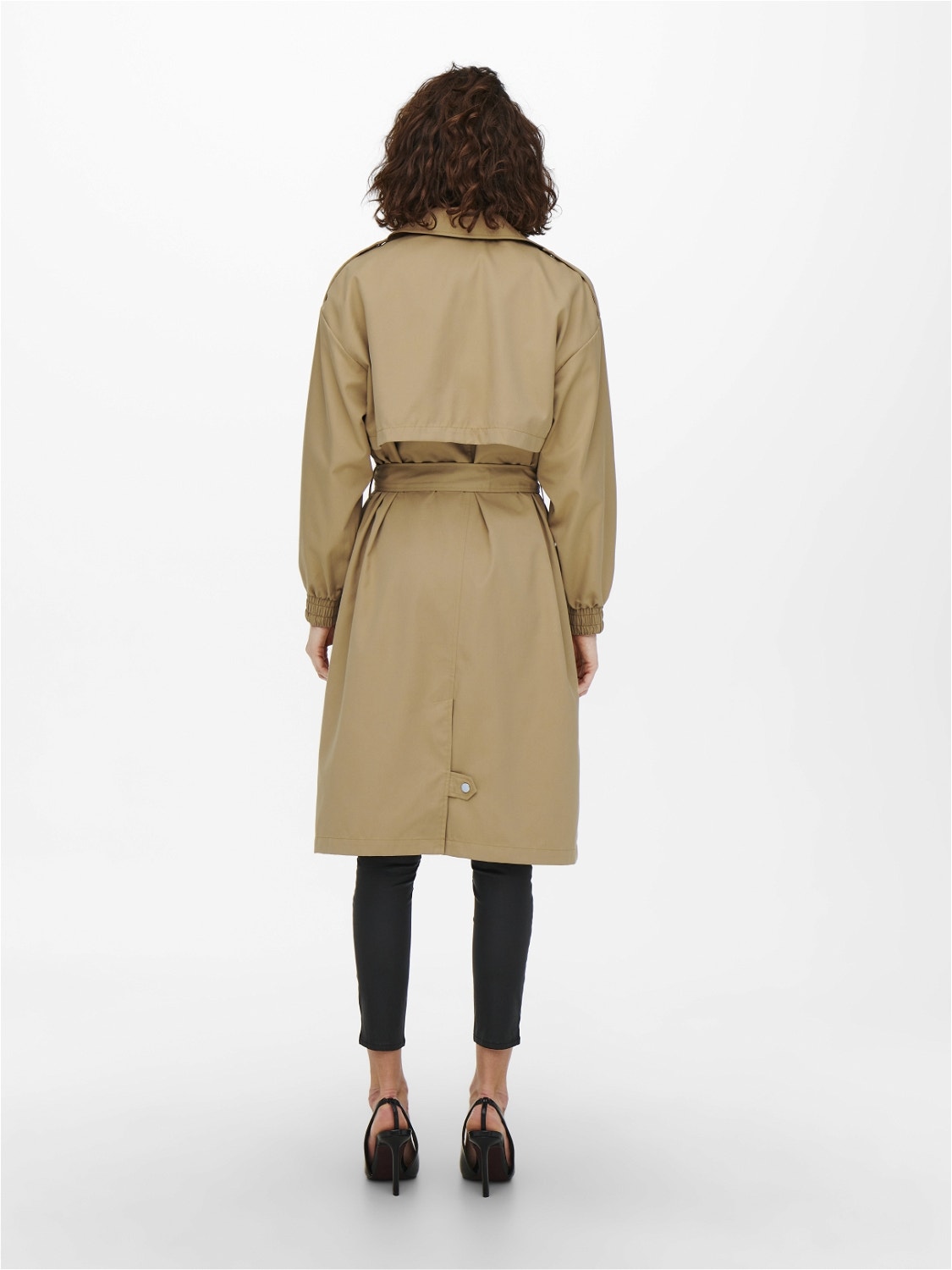 ONLY Reverse Ribbed cuffs Trenchcoat -Tigers Eye - 15248238