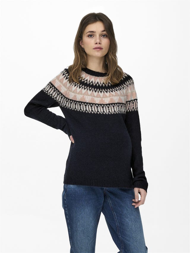 ONLY Mama patterned Knitted Pullover - 15248404