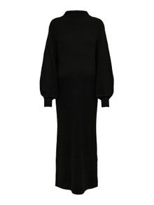 ONLY Relaxed Fit Round Neck Volume sleeves Long dress -Black - 15248406