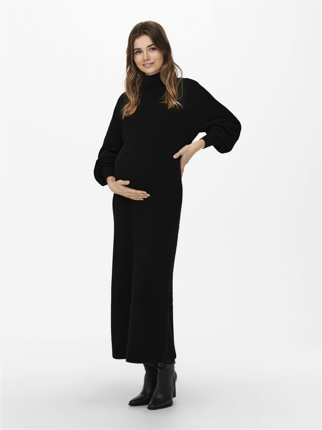 ONLY Mama long Knitted Dress -Black - 15248406