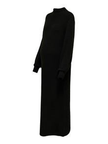 ONLY Mama lång Stickad klänning -Black - 15248406